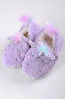 Women's Furry Unicorn Faux Sherpa Slippers style 10