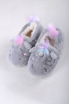 Women's Furry Unicorn Faux Sherpa Slippers style 12