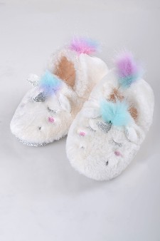 Women's Furry Unicorn Faux Sherpa Slippers style 3