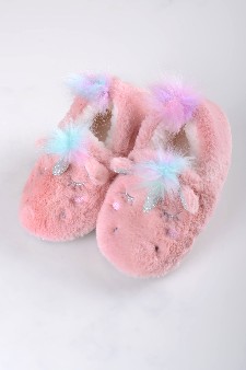 Women's Furry Unicorn Faux Sherpa Slippers style 6