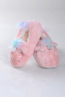 Women's Furry Unicorn Faux Sherpa Slippers style 7