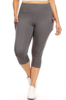 Women's High Rise 5-Pocket Activewear Capri Leggings (XL only) style 2