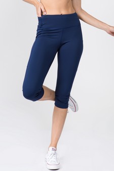 Women's High Rise 5-Pocket Activewear Capri Leggings (Large only) style 2