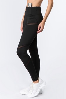 Women's High Rise Mesh Slash Activewear Leggings style 2