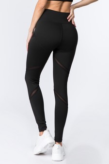 Women's High Rise Mesh Slash Activewear Leggings style 3