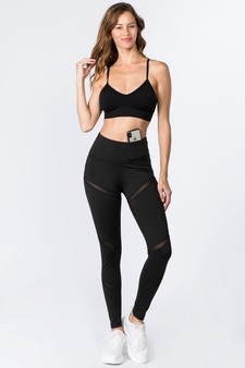 Women's High Rise Mesh Slash Activewear Leggings style 5