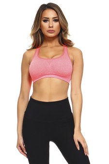 Women’s Marled Knit Sports Bra w/Contrast Binding style 2