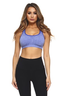 Women’s Marled Knit Sports Bra w/Contrast Binding style 2