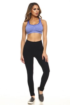 Women’s Marled Knit Sports Bra w/Contrast Binding style 4