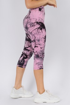 Women's Buttery Soft Tie Dye Capri Activewear Leggings style 2