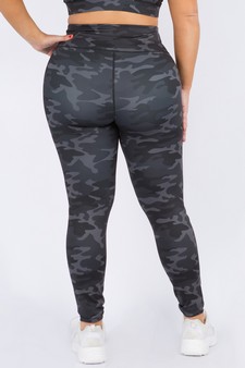 Women's Dark Camo High Rise Activewear Leggings (XL only) style 3