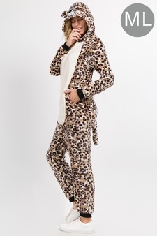 Plush Leopard Animal Onesie Pajama Costume - (6pcs M/L only)