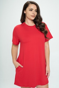 Women’s On The Go T- Shirt Dress With Pockets style 4