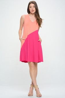 Women’s Voluminous Color Block Dress style 4