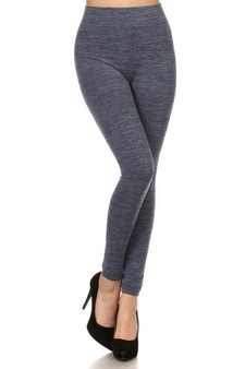 Navy Fleece Leggings  [Athleisure pants] style 2