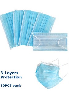 50pcs Disposable 3-Layers Face Mask