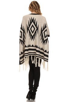 Women's Aztec Fringe Poncho style 3
