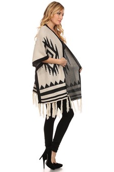 Women's Aztec Fringe Poncho style 4