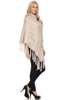 Women's Sequinence Turtleneck Poncho style 2