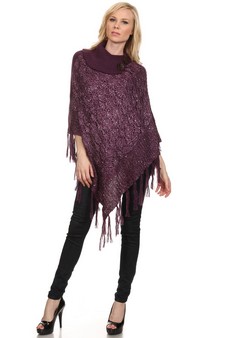 Women's Sequinence Turtleneck Poncho style 2