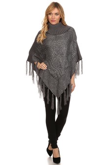 Women's Sequence Crochet Knit Poncho style 4