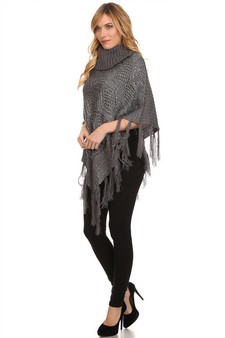 Women's Sequence Crochet Knit Poncho