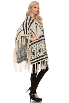 Women's Striped Geometric Pattern Poncho style 3