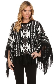 Women's Navajo Pattern Poncho style 4