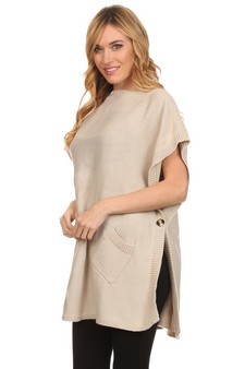 Women's Pullover Poncho with Pockets style 2