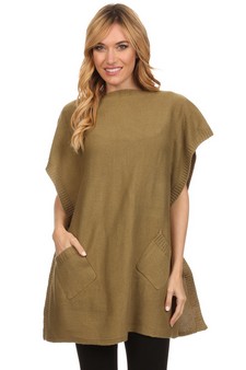 Women's Pullover Poncho with Pockets