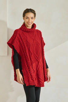 Women's Turtleneck Chunky Knit Poncho style 2