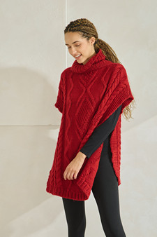 Women's Turtleneck Chunky Knit Poncho style 3