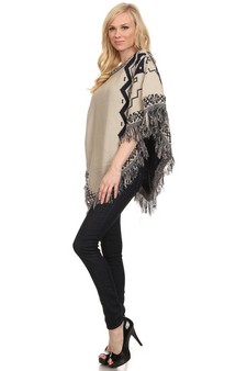 Women's Tribal Fringe Poncho style 2