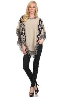 Women's Tribal Fringe Poncho style 5