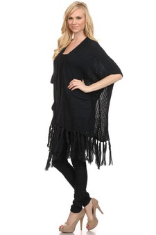 Women's Short Sleeve Oversized Cardigan Poncho style 3