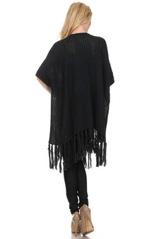 Women's Short Sleeve Oversized Cardigan Poncho style 5