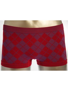 WOMENS SEAMLESS COTTON BLEND ARGYLE BOY SHORTS style 2