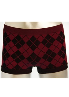 WOMENS SEAMLESS COTTON BLEND ARGYLE BOY SHORTS style 6