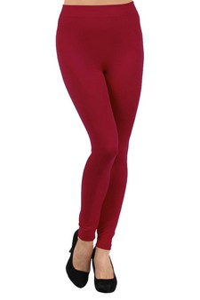 Solid Color Seamless Fleece Lined Legging style 2