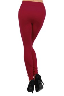 Solid Color Seamless Fleece Lined Legging style 3