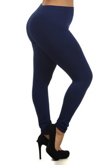 Plus Size Solid Color Seamless Fleece Lined Legging