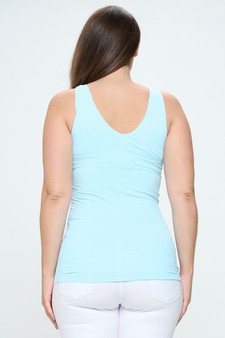 Lady's V or U Neckline Reversible Seamless Tank style 3