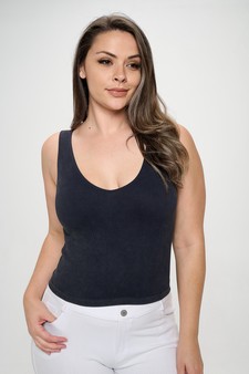 Women's Seamless Reversible Stonewashed Ribbed Tank style 4