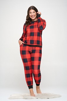 Women’s Decked Out In Plaid Christmas Loungewear Set