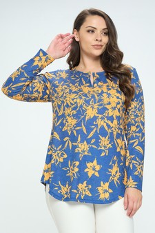 Women’s Keeping it Simple Floral Long Sleeve Top  (XL only)