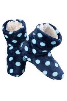 Women Indoor Polka Dot Plush Slipper Boots style 4