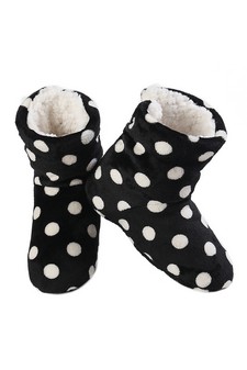 Women Indoor Polka Dot Plush Slipper Boots style 5