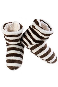 Women Indoor Stripe Print Slipper Boots style 5