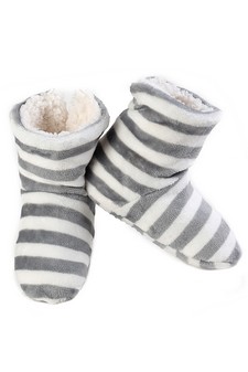 Women Indoor Stripe Print Slipper Boots style 6