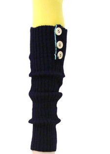KNITTED LEGWARMERS WITH DECORATIVE BUTTON DETAIL style 8